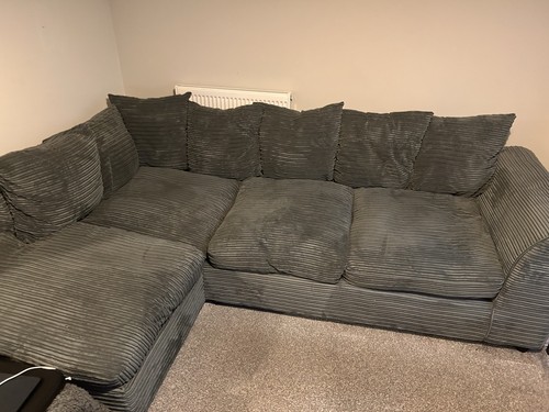 Argos grey corduroy corner - grey,