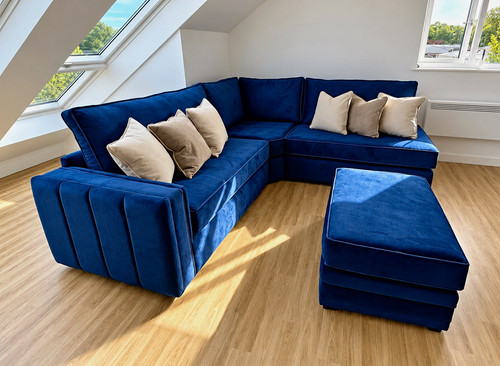 Blue velvet corner - blue,