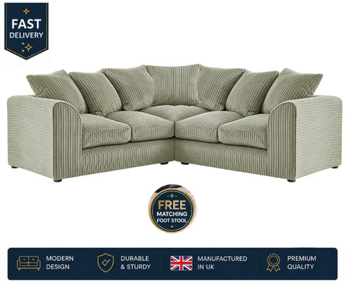 Jumbo cord corner sofa - sofa, suite