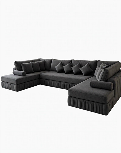 Charcoal grey shape corner - charcoal, u