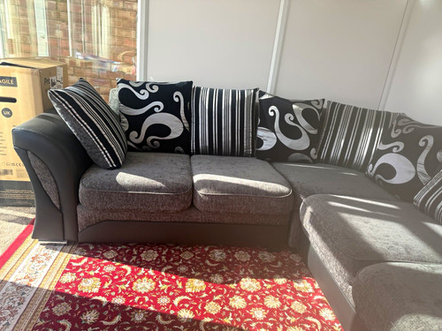 Grey fabric corner - grey, sofa