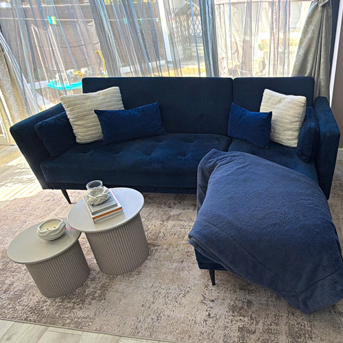 Wayfair blue velvet - blue, corner