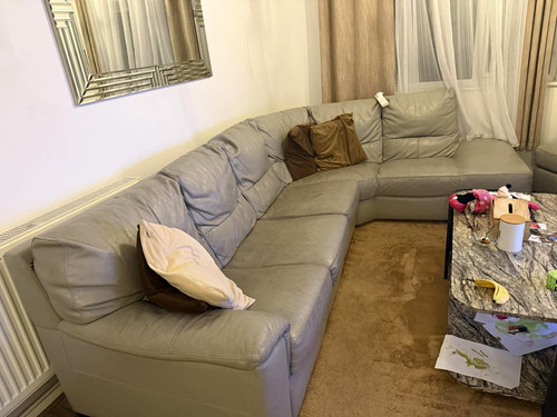 Dfs grey leather corner - grey,