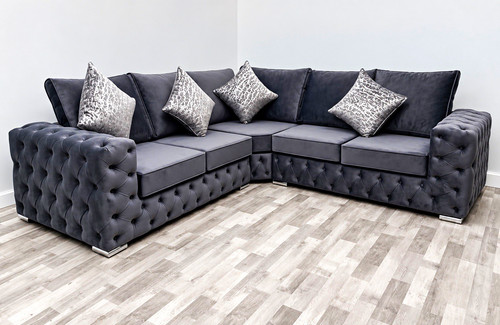 Plush grey velvet - grey,