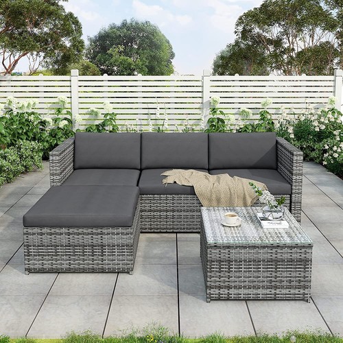 Piece rattan garden corner - 3,