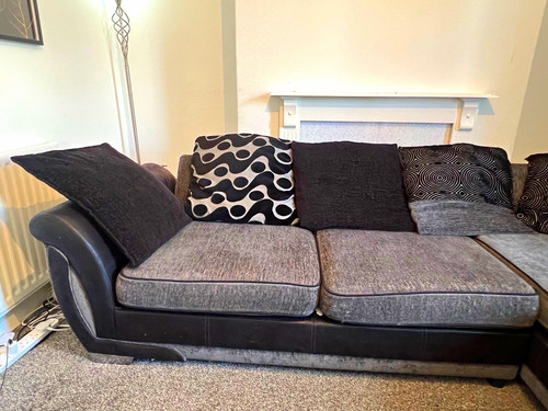 Grey black corner - grey/black, sofa