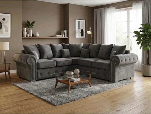 Rahman sofa grey velvet - grey,