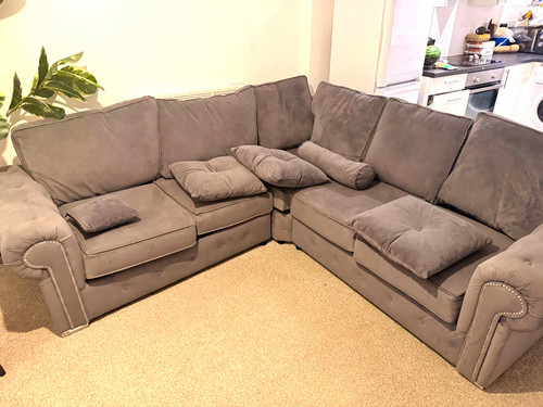 Grey fabric corner - fabric, sofa