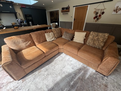 Brown fabric corner sectional - brown,
