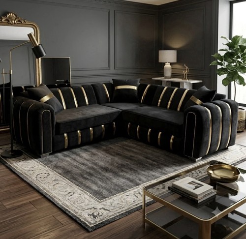 Lilly corner sofa black - corner,