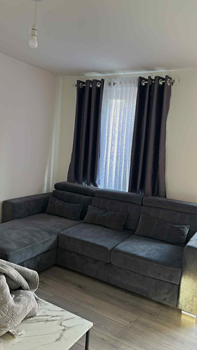 Grey velvet corner - sofa, with