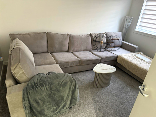 Grey shape corner sofa - u-shape,