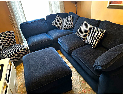 Blue corner sofa - blue, sectional