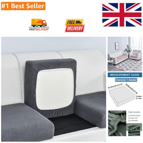 Elegant dark grey stretch sofa - dark,