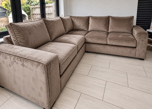 Mink velvet corner - mink, sofa