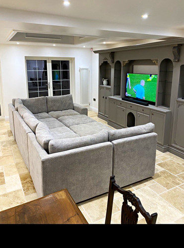Handmade grey cotton sectional - handmade,