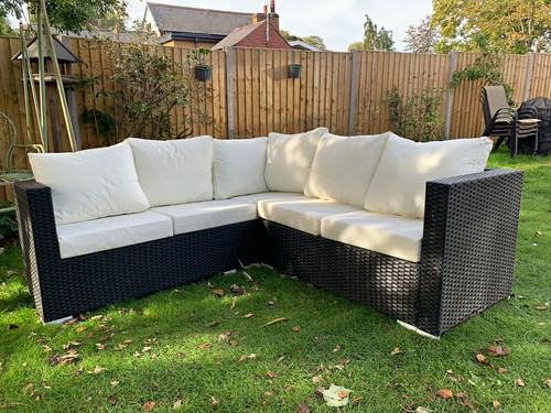 Rattan effect outdoor shape - rattan, l-shape