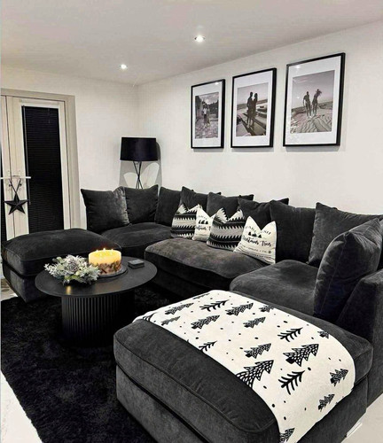 Black shape corner sofa and - corner,
