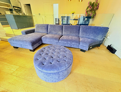 Natuzzi blue fabric corner - natuzzi,