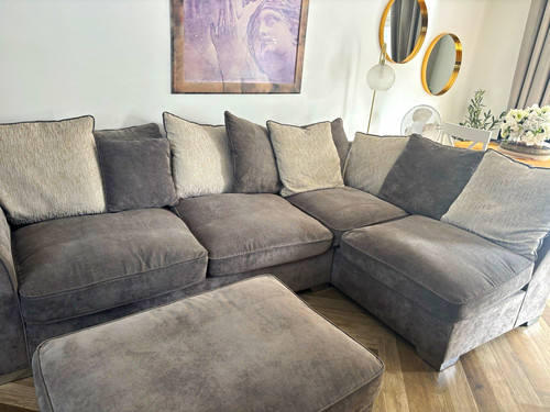 Grey fabric corner sofa - grey,