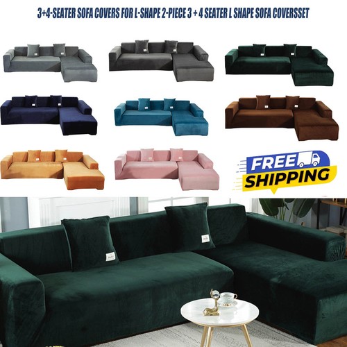 Velvet sofa covers for corner - sofa,