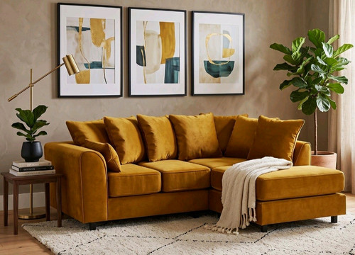 Shaped chaise corner sofa - corner,