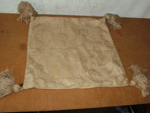 Vintage gold damask cushion - damask,