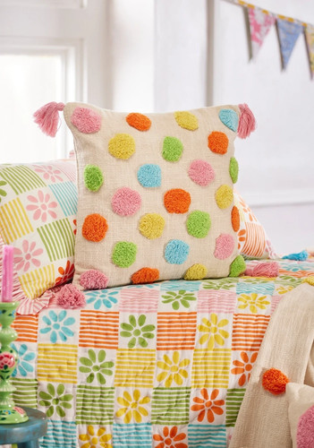 Tufted dot cushion cover with - tufted,