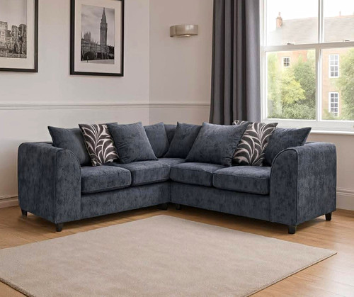 Grey velvet corner - grey,