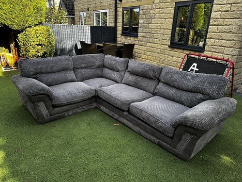 Grey corduroy corner sofa - corner,