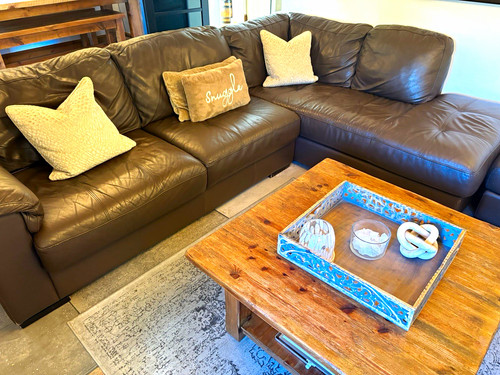 Brown leather traditional - brown,