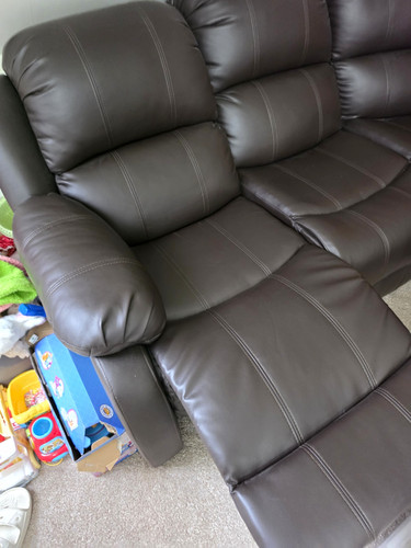 Brown faux leather corner - faux,